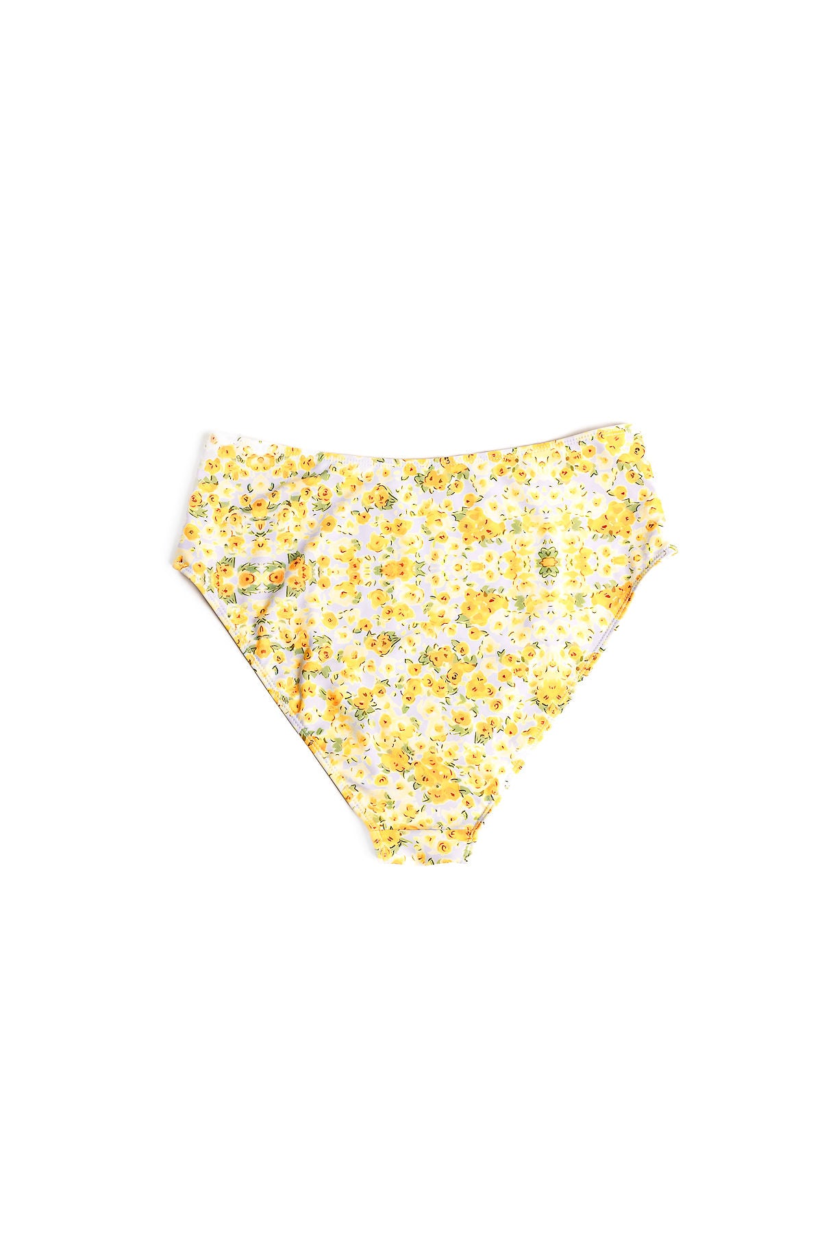 Gelbes Florales High Waist Unterteil