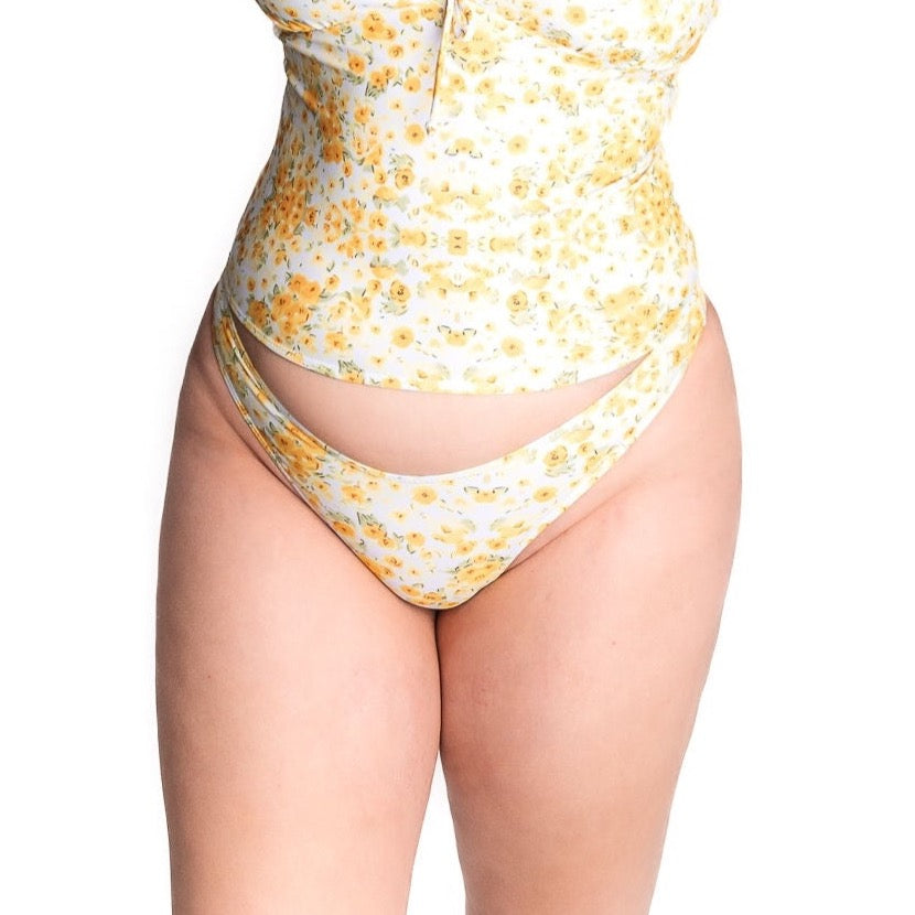 Gelbes Florales High Leg Unterteil