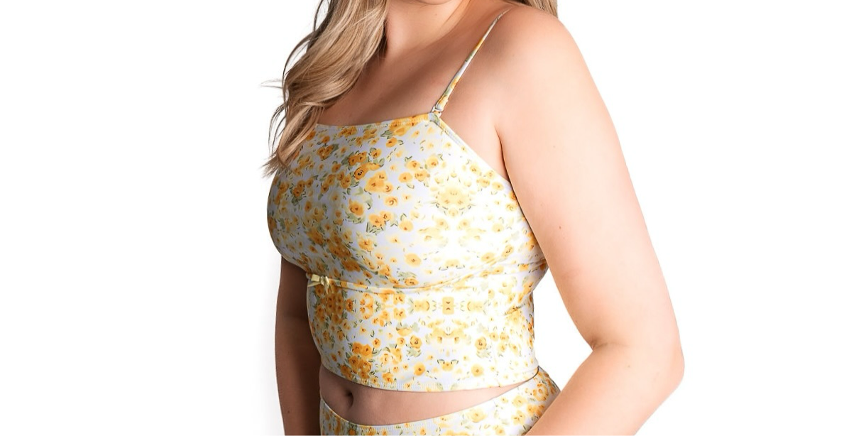Gelbes Florales Tupe Top