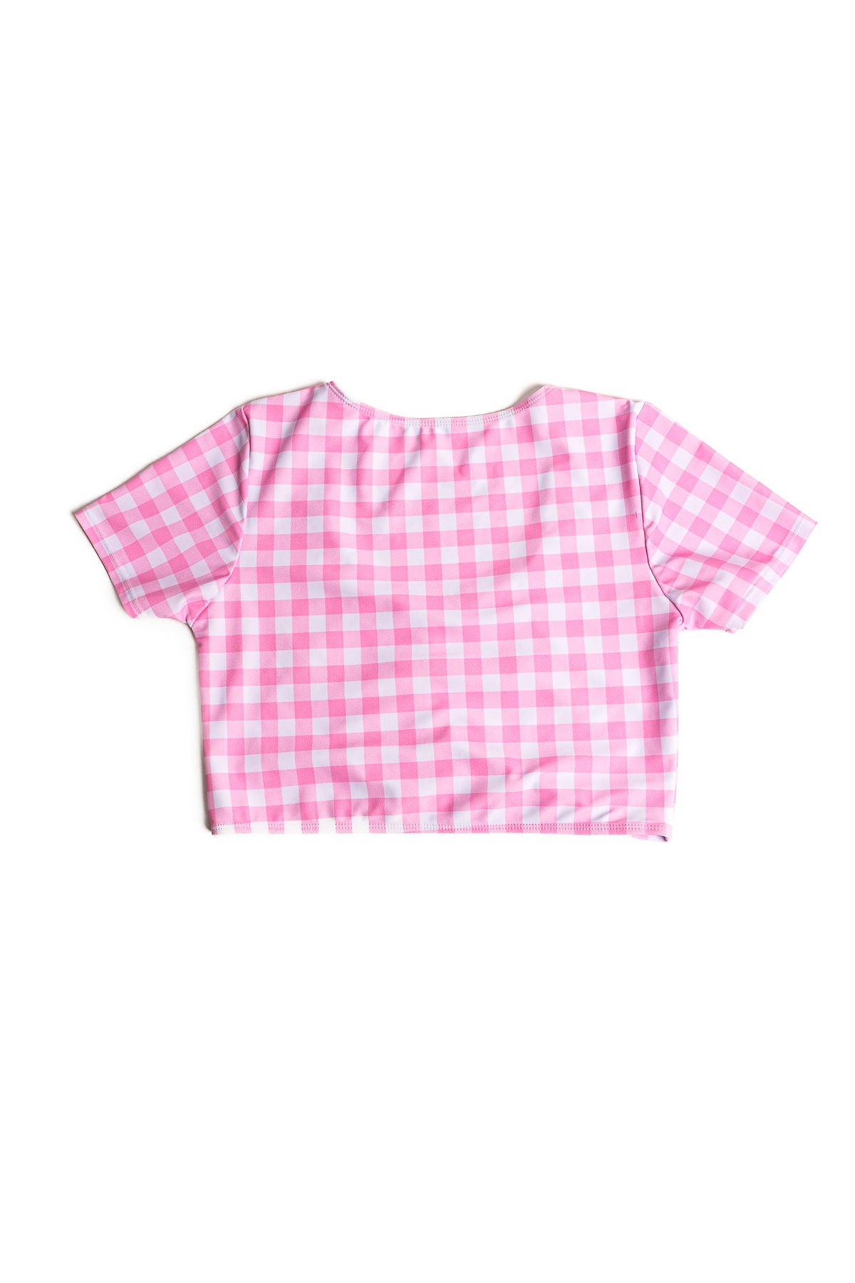 Rosa Kariertes Crop Top