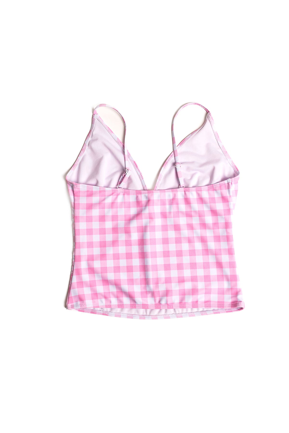 Rosa karierter Tankini