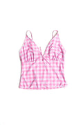 Rosa karierter Tankini