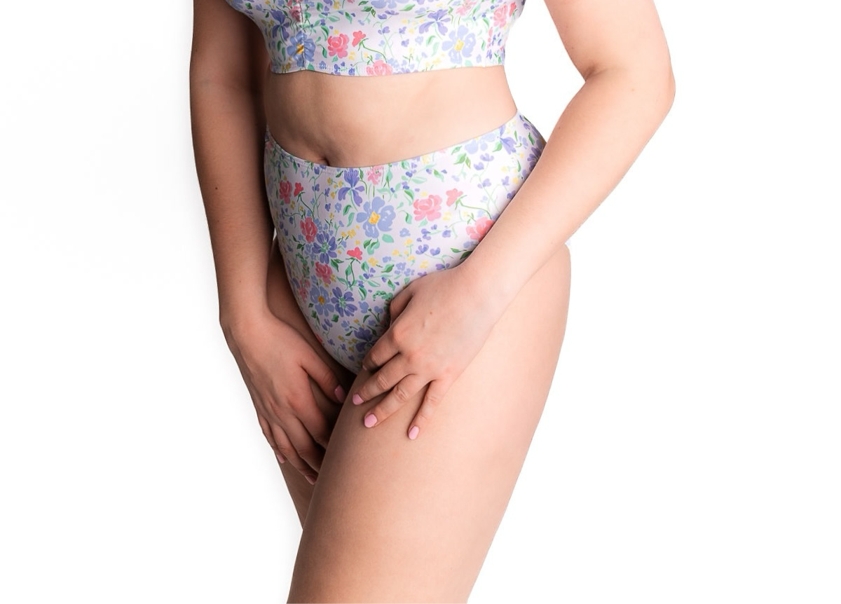 Buntes Florales High Waist Unterteil