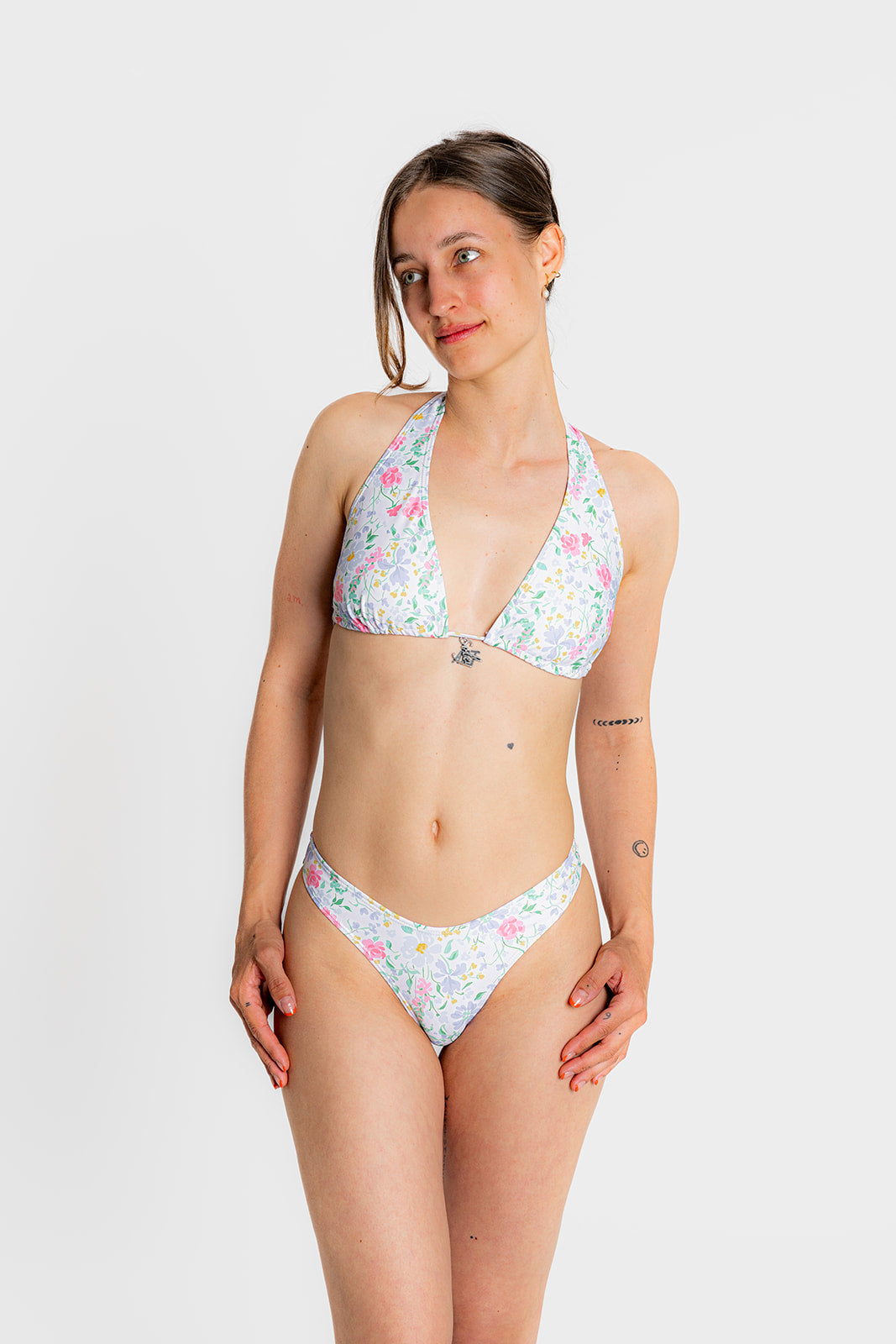Buntes Florales High Leg Unterteil